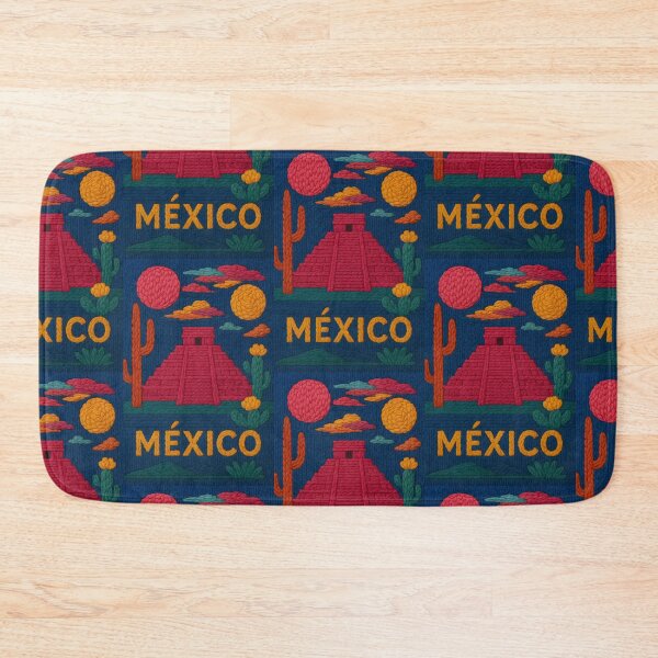 Item preview, Mexico Pyramid Faux Wool Art – Chichen Itza Desert Cactus Knitted Style Travel Illustration designed and sold by TheTrendsDesk.