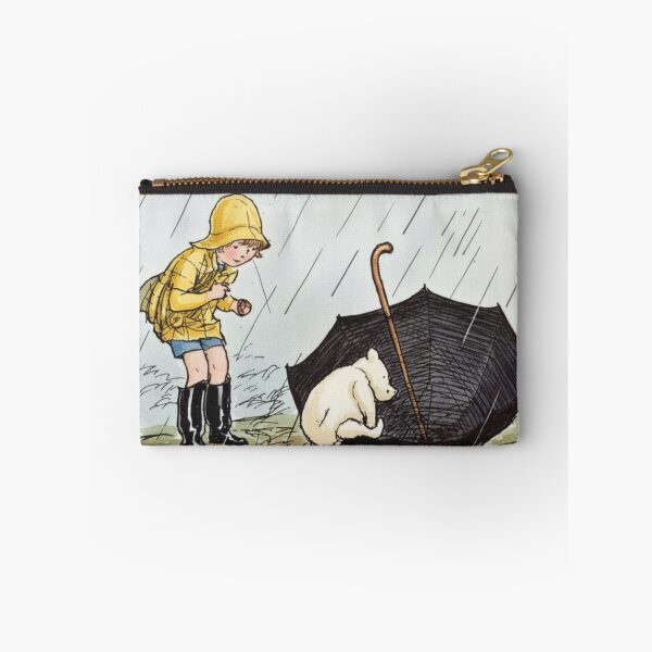 Item preview, Pooh and Christopher Robin in the Rain - Storybook Illustration Child Rain Bear Umbrella Nursery Art Lovers designed and sold by RickE.