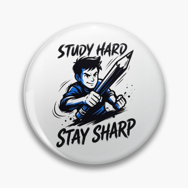 Item preview, Study Hard Stay Sharp Design, student motivation gift, back to school success mindset graphic tee designed and sold by AsturShop.