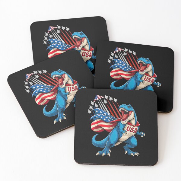 Item preview, Patriotic Fighter Jets T Rex Dinosaur USA Flag 4th of July designed and sold by Goleon12.