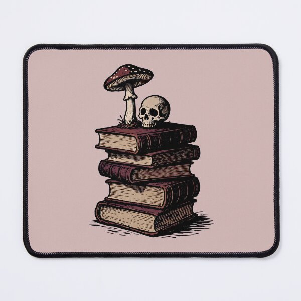 Item preview, Gothic Memento Mori Still Life with Amanita Mushroom and Old Books designed and sold by AOCollections.