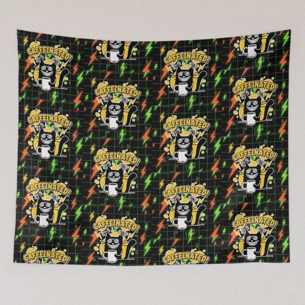 Item preview, Caffeinated Lunatic Black Cat Coffee Cartoon designed and sold by Taridesign.