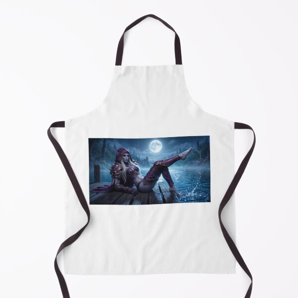 Item preview, Sylvanas Windrunner Moonlit Lake Pose - World of Warcraft AI Art designed and sold by InspirAI.