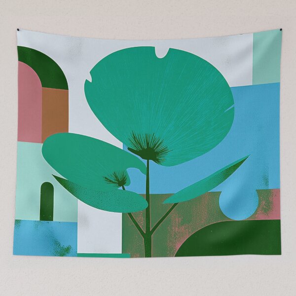 Item preview, Modern Art Deco Botanical Flower Scene designed and sold by joycrysstudio.