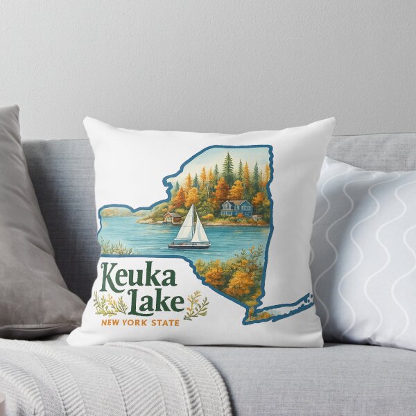 Item preview, Keuka Lake New York state ny Retro Water designed and sold by francous03.