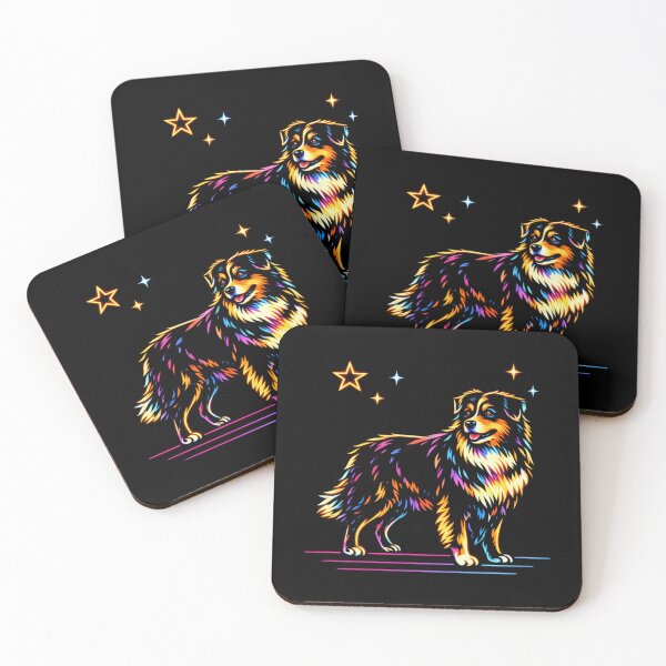 Item preview, Neon Australian Shepherd Aussie | NickerStickers®  on Redbubble designed and sold by NickerStickers.