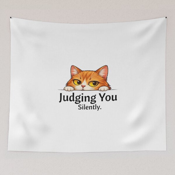 Item preview, Judging You Silently Funny Cat Meme designed and sold by CHIFOUR4.