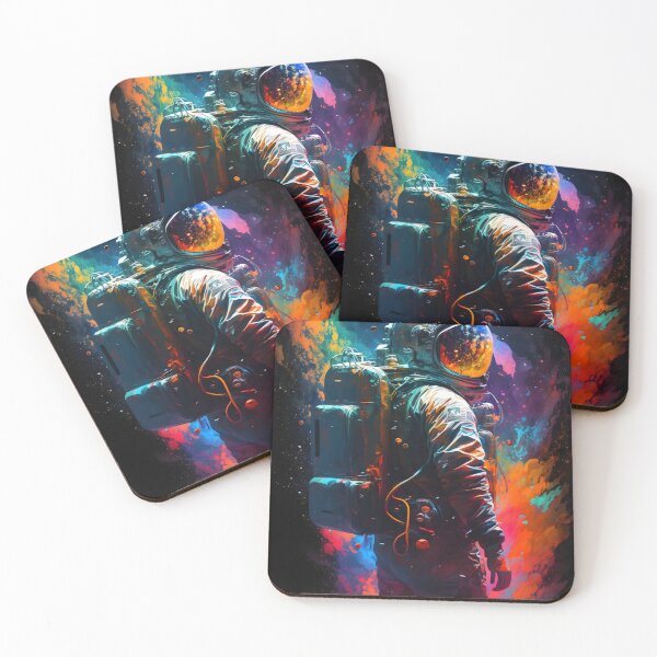 Item preview, Astronaut in Vibrant Nebula - Expressive Pictorial Art with Cosmic Style designed and sold by Hipatye26.