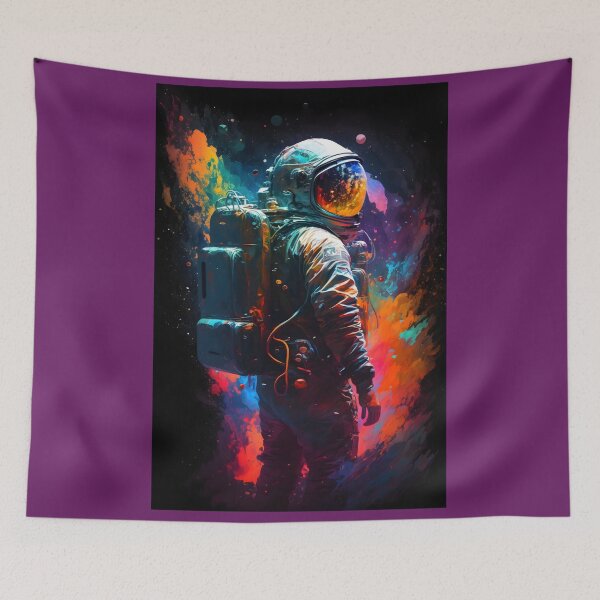 Item preview, Astronaut in Vibrant Nebula - Expressive Pictorial Art with Cosmic Style designed and sold by Hipatye26.