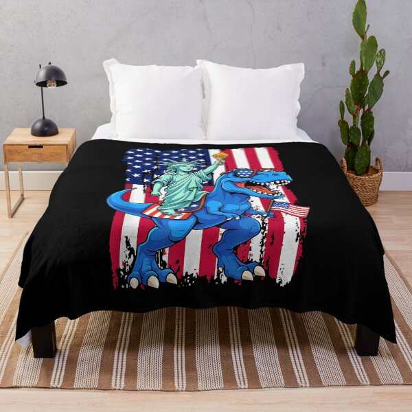 Item preview, 4th of July T-Rex Dinosaur Statue of Liberty American Flag designed and sold by Boutkimaewab.