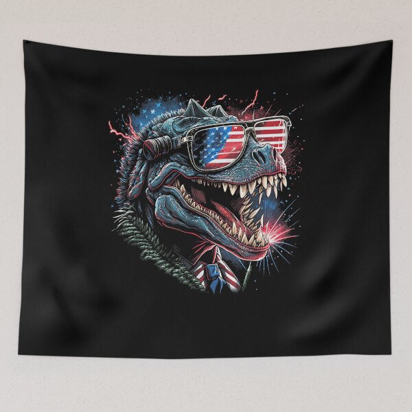 Item preview, T Rex Dinosaur 4th of July American Flag USA America Funny designed and sold by Boutkimaewab.