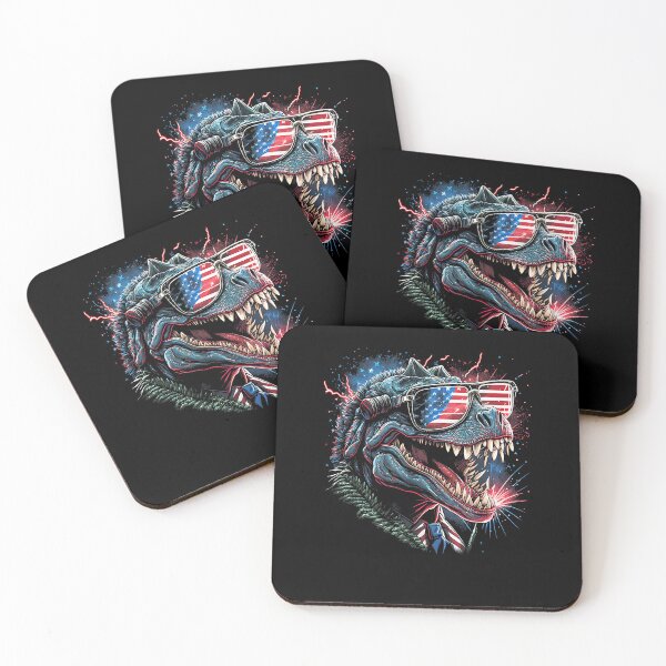 Item preview, T Rex Dinosaur 4th of July American Flag USA America Funny designed and sold by Boutkimaewab.