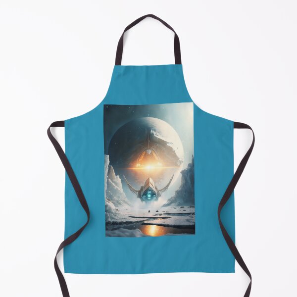 Item preview, Spaceship on Ice Planet - Science Fiction Art with Cosmic Structure designed and sold by Hipatye26.