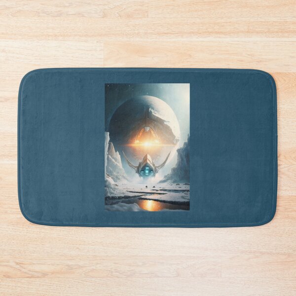 Item preview, Spaceship on Ice Planet - Science Fiction Art with Cosmic Structure designed and sold by Hipatye26.