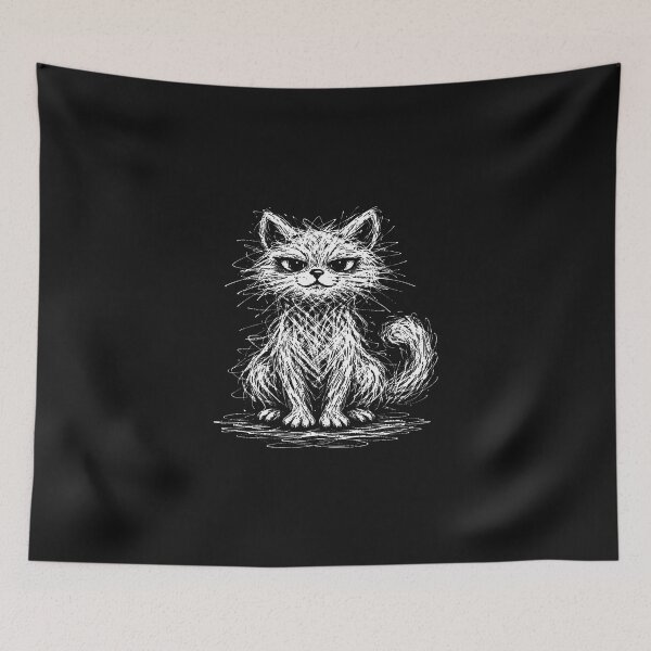 Item preview, Feral Scribble Cat Grunge Art designed and sold by CHIFOUR4.