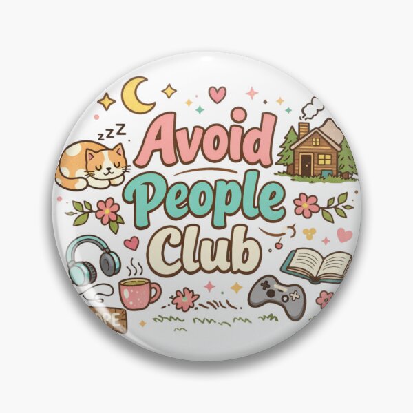 Item preview, Avoid People Club Cute Aesthetic Design | Introvert Humor Cozy Cat Anti Social Funny Quote designed and sold by Sanika arts .