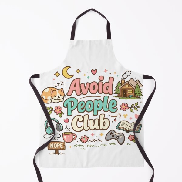 Item preview, Avoid People Club Cute Aesthetic Design | Introvert Humor Cozy Cat Anti Social Funny Quote designed and sold by Sanika arts .