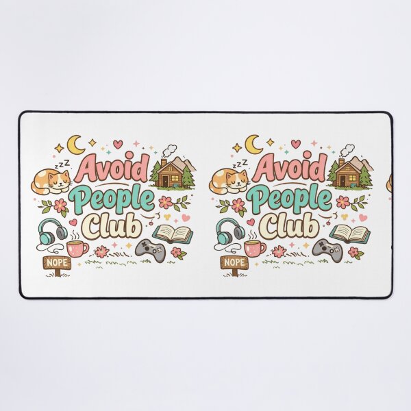 Item preview, Avoid People Club Cute Aesthetic Design | Introvert Humor Cozy Cat Anti Social Funny Quote designed and sold by Sanika arts .