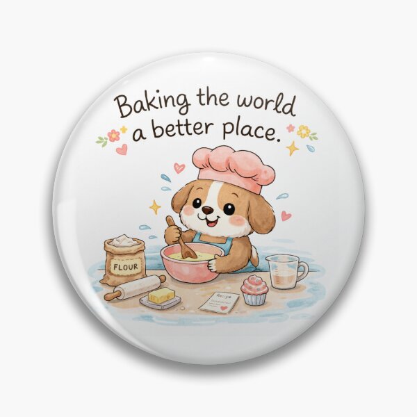 Item preview, baking the world a better place puppy  designed and sold by nattienook.