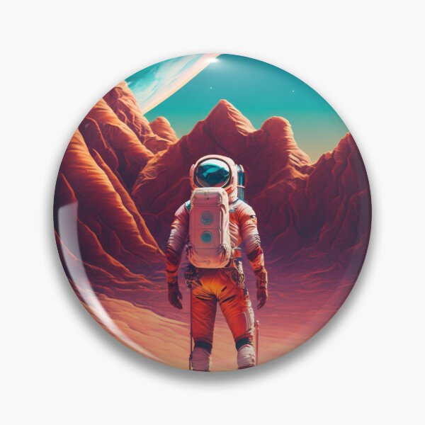 Item preview, Astronaut on Red Planet - Space Art with Desert Landscape and Vibrant Sky designed and sold by Hipatye26.