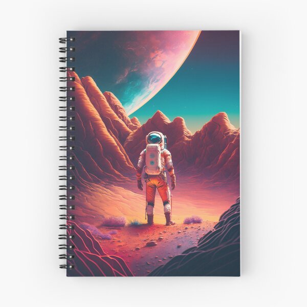 Item preview, Astronaut on Red Planet - Space Art with Desert Landscape and Vibrant Sky designed and sold by Hipatye26.