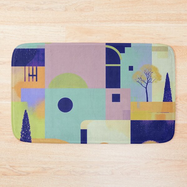 Item preview, Modern Art Deco Landscape – Geometric Architectural Scene designed and sold by joycrysstudio.