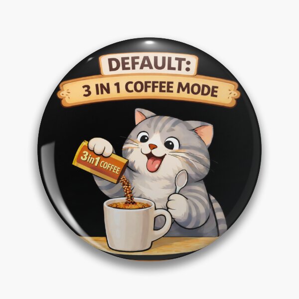 Item preview, Funny Cat Default 3 in 1 Coffee Mode Cat Humor Caffeine Powered Meme designed and sold by Mindworx21.