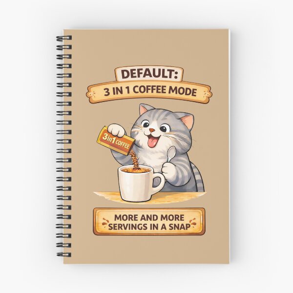Item preview, Funny Cat Default 3 in 1 Coffee Mode Cat Humor Caffeine Powered Meme designed and sold by Mindworx21.