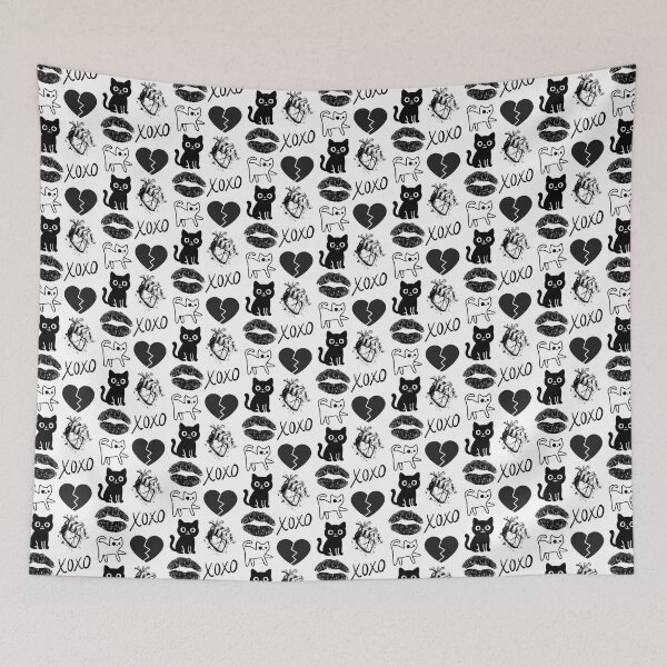 Item preview, Cute Cats and Heart Symbols designed and sold by eclipsesprints.