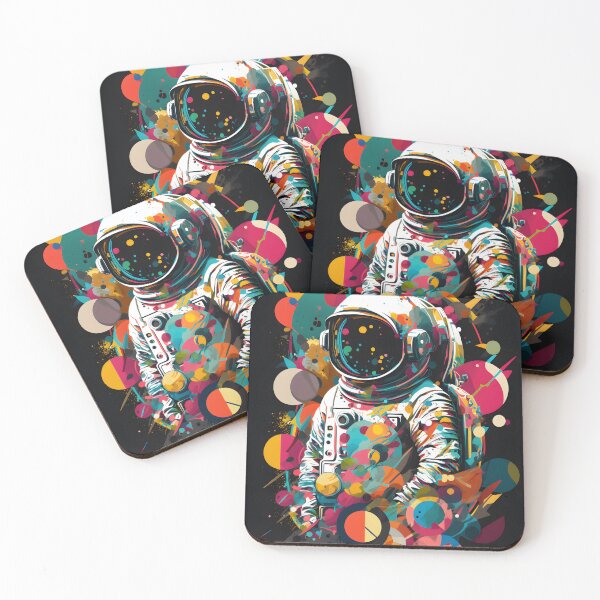 Item preview, Pop Art Style Astronaut - Art with Color Splashes and Contemporary Aesthetics designed and sold by Hipatye26.