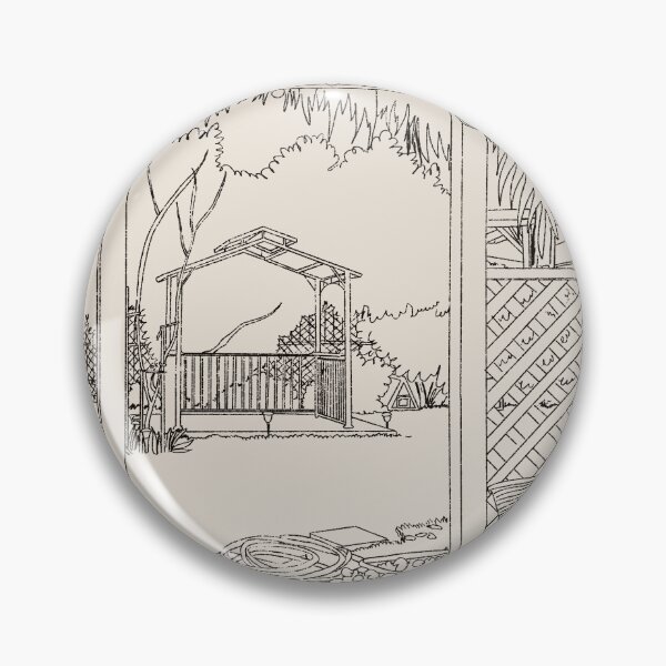 Item preview, Backyard Patio Gazebo View - Cozy Garden Sketch Illustration designed and sold by TheArtOfTreble.