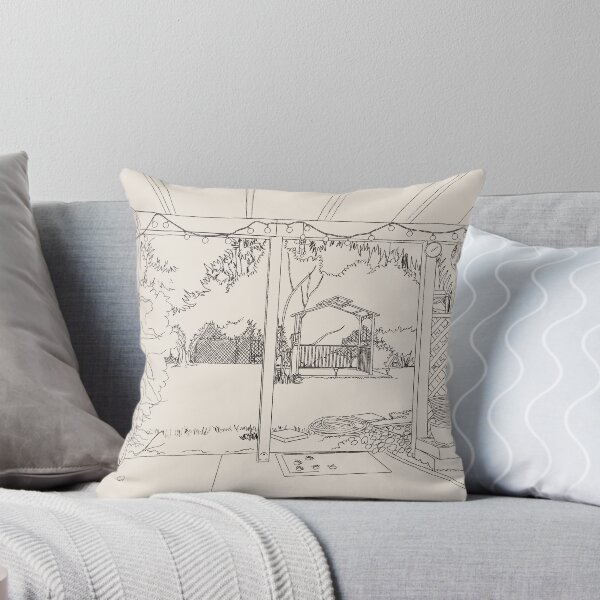 Item preview, Backyard Patio Gazebo View - Cozy Garden Sketch Illustration designed and sold by TheArtOfTreble.