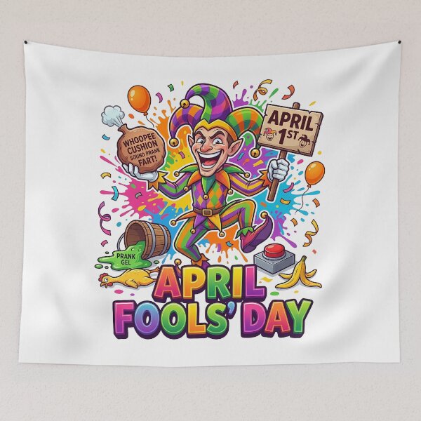Item preview, April Fools Day Jester Prank - Funny Colorful Cartoon designed and sold by RoyesButler.