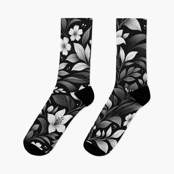Item preview, Monochrome Luxury Botanical Pattern – Black & White Seamless Designer Print designed and sold by OpenDreamArts.
