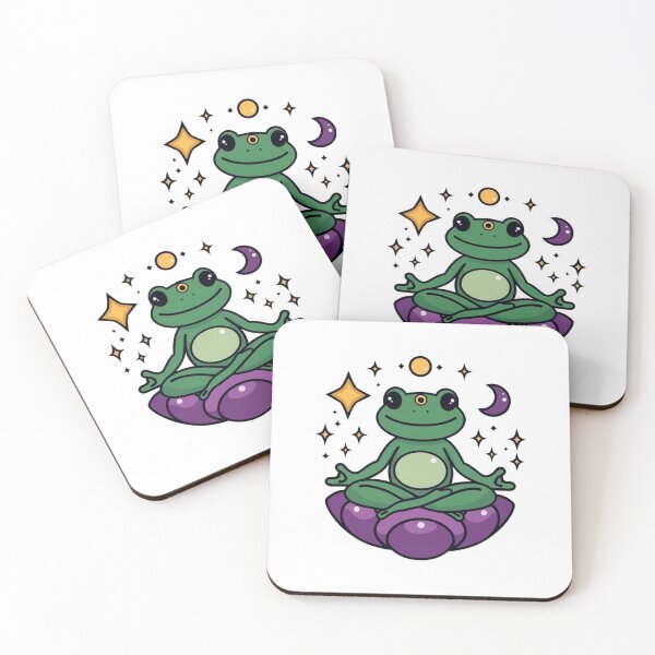 Item preview, Zen Frog Meditation Sticker – Cute Aesthetic Spiritual Frog Yoga Design designed and sold by magiquecreations.