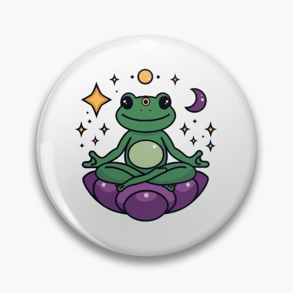Item preview, Zen Frog Meditation Sticker – Cute Aesthetic Spiritual Frog Yoga Design designed and sold by magiquecreations.
