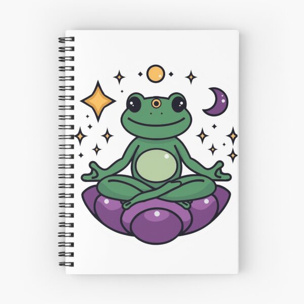 Item preview, Zen Frog Meditation Sticker – Cute Aesthetic Spiritual Frog Yoga Design designed and sold by magiquecreations.