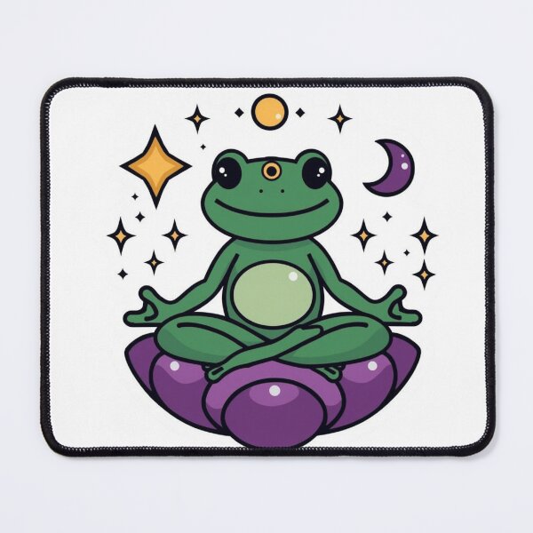 Item preview, Zen Frog Meditation Sticker – Cute Aesthetic Spiritual Frog Yoga Design designed and sold by magiquecreations.