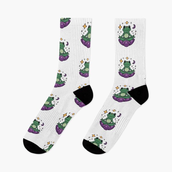 Item preview, Zen Frog Meditation Sticker – Cute Aesthetic Spiritual Frog Yoga Design designed and sold by magiquecreations.