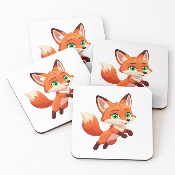 Artikelvorschau, Fröhlicher Kawaii-Fuchs-Aufkleber entworfen und verkauft von Express210.