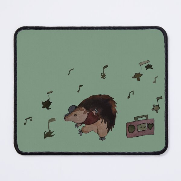 Item preview, Groovy Hedgehog with Boombox - Cute Watercolor Music Illustration designed and sold by TheArtOfTreble.