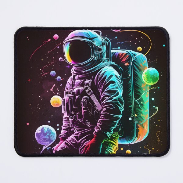 Item preview, Cosmic Rainbow Astronaut - Vibrant Art with Planets and Psychedelic Style designed and sold by Hipatye26.