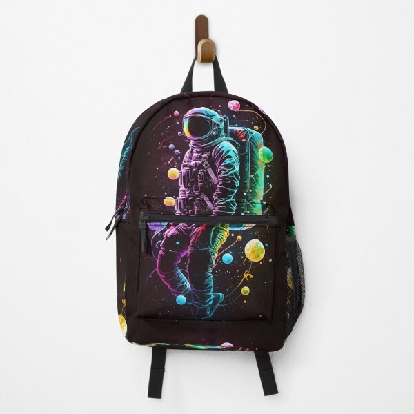 Item preview, Cosmic Rainbow Astronaut - Vibrant Art with Planets and Psychedelic Style designed and sold by Hipatye26.