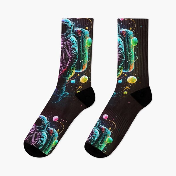 Item preview, Cosmic Rainbow Astronaut - Vibrant Art with Planets and Psychedelic Style designed and sold by Hipatye26.