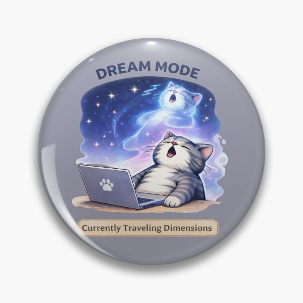 Item preview, Dream Mode Traveling Dimensions Gray Cat Work From Home Burnout Meme designed and sold by Mindworx21.