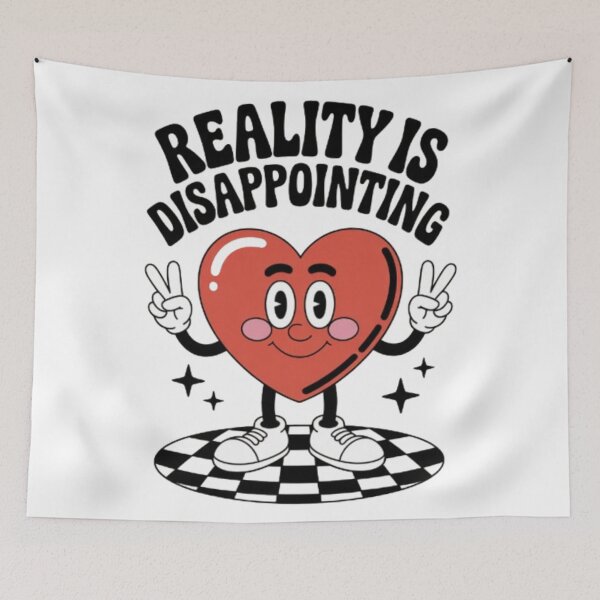Item preview, Reality Is Disappointing Retro Heart Graphic designed and sold by NewUSShop.