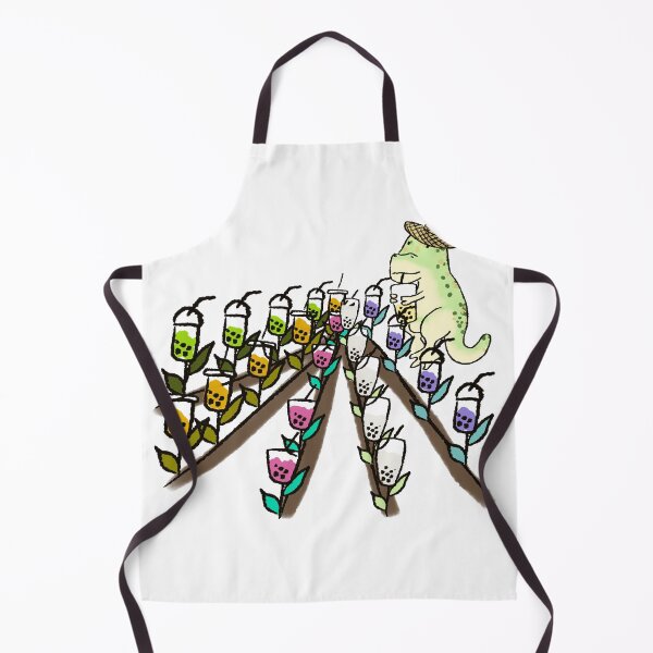 Item preview, Dinosaur Bubble Tea Farm - Cute Boba T-Rex Kawaii Illustration designed and sold by TheArtOfTreble.