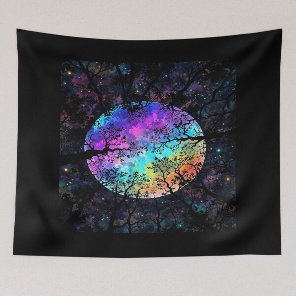 Item preview, Drawing of rainbow moonlit forest designed and sold by NivyasArtistry.