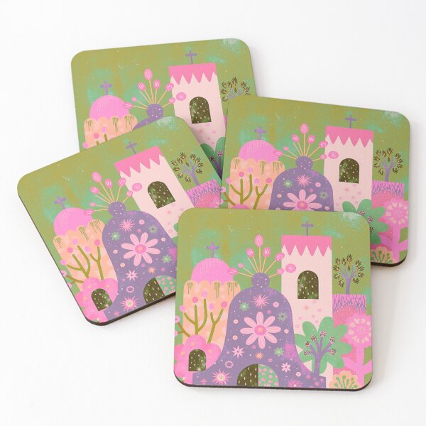 Item preview, Fantasy Floral Village – Vibrant Dream Landscape Art designed and sold by joycrysstudio.
