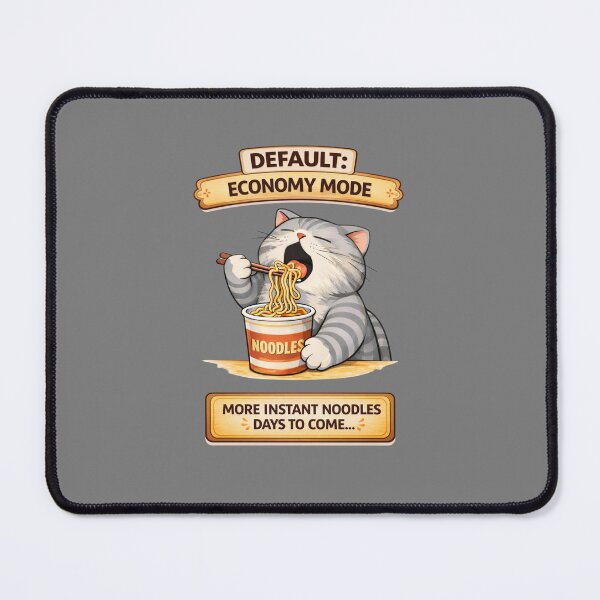 Item preview, Funny Cat Default Economy Mode Cat Humor Adulting Survival Meme designed and sold by Mindworx21.